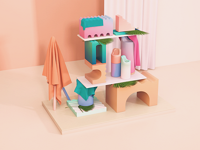 Forms · Shapes II 3d 3s illustration adrianamoram art direction render set design