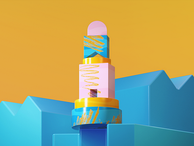 Construction Pieces 3d 3s illustration adrianamoram art direction byelectra c4d render set design