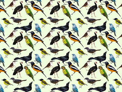 Pixel Birds Pattern