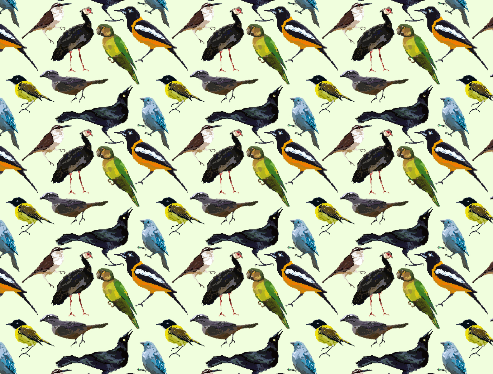 Pixel Birds Pattern by Gina Bello on Dribbble