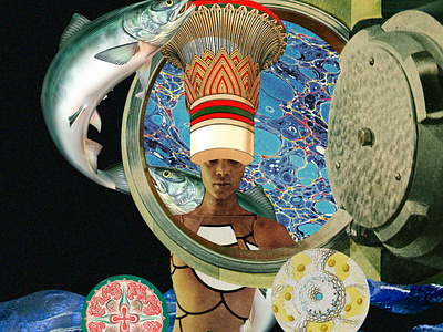 Aqua Collage branding collage design