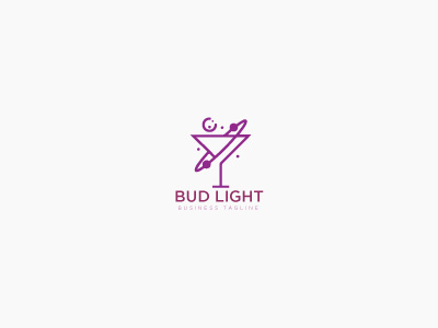 Bid light bevarage drinks branding logo design template