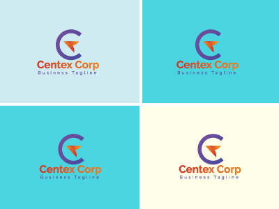 Context corp abstract gradient logo design template