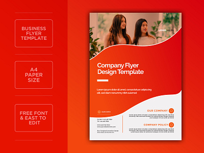 Red Abstract Business Flyer Design