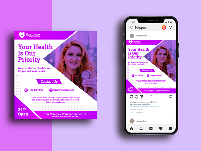 Health Care Social Media Post Design Template