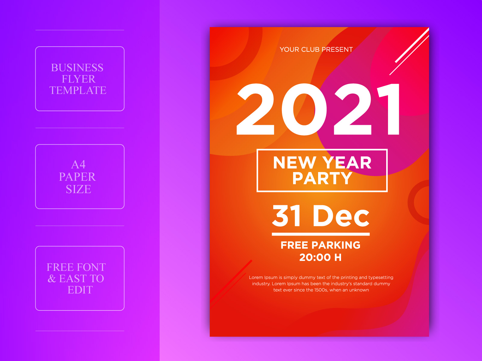 Happy New Year Poster Design Templ;ate by DesignNox on Dribbble