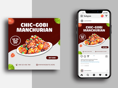 Delicious Food Social Media Post Design