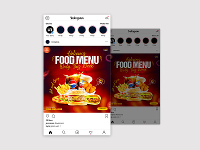 Healthy Delicious Food Social Media Posts Design