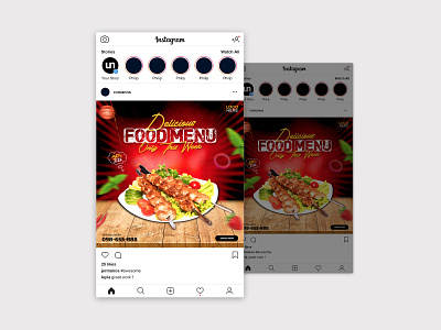 Restaurant Social Media Post Design 3d abstract animation branding branding and identity branding concept branding design company design graphic design illustration instagram post logo motion graphics poster design ui