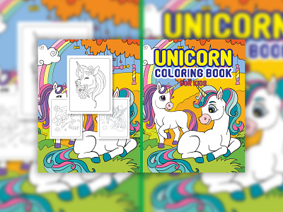 Unicorn Amazon KDP Coloring Book Cover Design