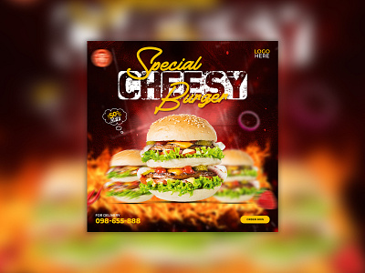 Restaurant Food Social Media Post Design