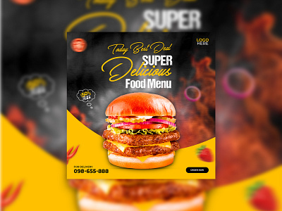 Restaurant Food Social Media Post Design