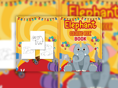 Elephant Amazon KDP Coloring Book Cover Design amazon cover design banner design book cover brochure design business cover cover design cover template elephant cover elephant designs flyer design graphic design kdp cover kdp cover design pod cover
