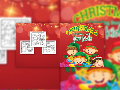 Merry Christmas Amazon KDP Coloring Book Cover Design