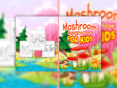 Mashroom Amazon KDP Coloring Book Cover Design