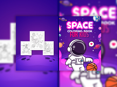 Space Amazon KDP Coloring Book Cover Design