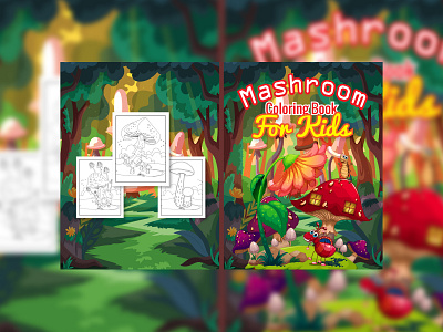 Mashrooom Amazon KDP Coloring Book Cover Design
