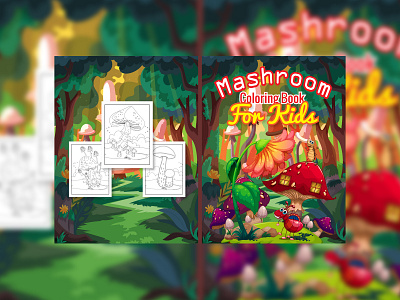 Mashrooom Amazon KDP Coloring Book Cover Design amazon cover amazzon design banner design book cover book font cover design cover designer flyer design graphic design kdp cover ksp book cover mashroom banner mashroom book cover mashroom cover mashroom design