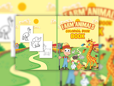 Farm Animals Amazon KDP Coloring Book Cover Design