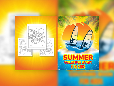 Summer Amazon KDP Coloring Book Cover Design amazon cover amazon design banner design book cover business cover business sale cover design graphic design kdp cover design kdp design kdp seller cover summer banner summer business design summer cover summer design summer sale summer vector