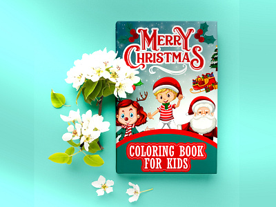 Merry Christmas Amazon KDP Coloring Book Cover Design