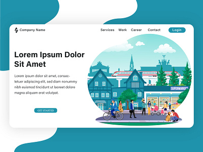 Landing page illustration, project from my client. banner design flat flat design flat illustration graphic design illustration vector web design