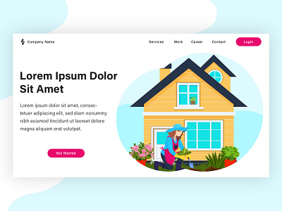 Home Care. Landing page illustration. project from my client. banner brand design design flat flat design flat illustration illustration landing page vector vector illustration web design
