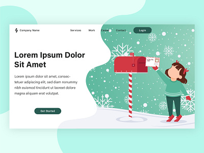 Christmas landing page project banner design flat flat design flat illustration graphic design illustration landing page poster vector vector illustration web banner web design web template