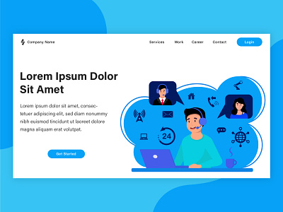 Customer support landing page project
