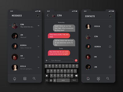 Messages App app design ui