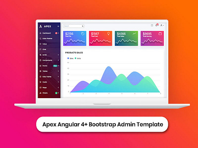 Apex Angular 4+ Bootstrap Admin Template admin analytics apex chart dashboard ecommerce flat ui gradient color