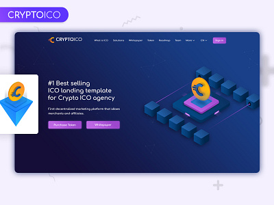 Crypto ICO - Cryptocurrency Website Landing Page HTML admin agency bitcoin blockchain bootstrap4 crypto cryptocurrency dashboard ico investments trading wallet