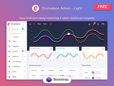 Chameleon Admin – Free Bootstrap Dashboard Template admin dashboard admin template admin theme bootstrap bootstrap 4 bootstrap admin creative admin dashboard template modern admin template responsive ui kit webapp