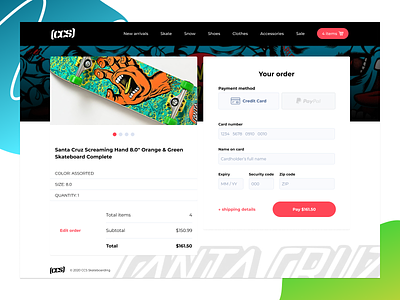 Daily UI #2 - Checkout Experience checkout daily ui 002 daily ui 020 inputs skateboards