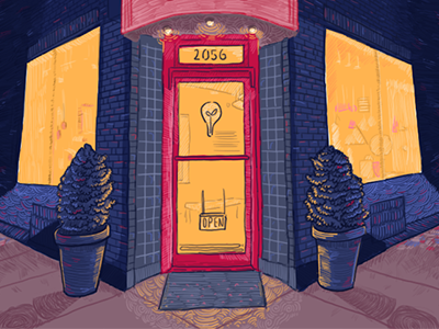 Bulb Storefront illustration painting