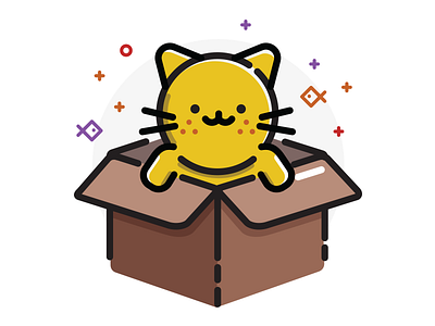 Cat In Box box cat mbe vector art