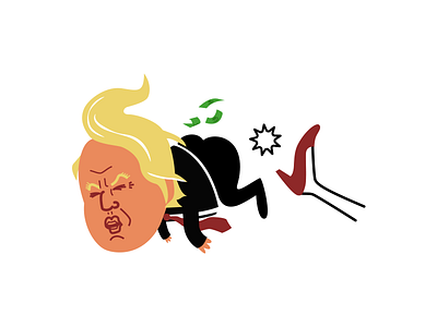 Kick Trump Out donald trump kick political politics the donald trump vector illustration