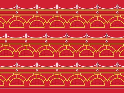 Daily Pattern - 11 26 19 chinese line art pattern pattern line art red tile tiling white yellow