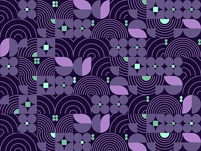 Daily Pattern - 12 01 19 circles pattern pink purple radial teal tile