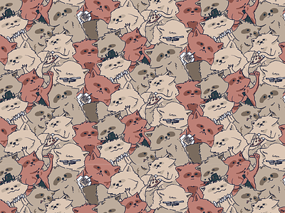 Daily Pattern - 12 09 19 cartoon tile illustration pattern raccoon tile trash panda