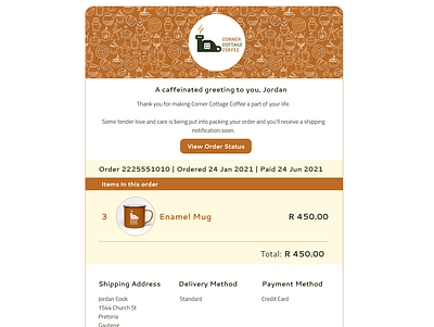 Daily UI :: Day 017 - Email Receipt coffee daily ui challenge dailyui design ui