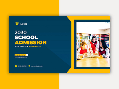 School And Collge Admission Web Banner add banner banner design banner template branding facebook banner social media banner template web banner web banner design