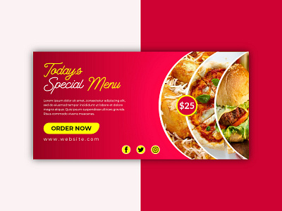 Restaurant Web Banner add banner banner design banner template creative banner design facebook banner food banner instragram banner social media banner web banner