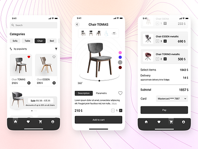 Online furniture store app design furniturestore mobile onlineshopping onlinestore ui ux