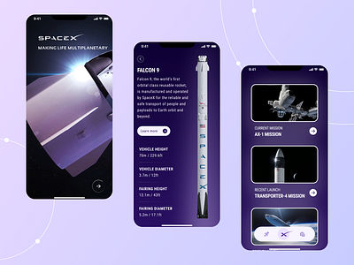 Space X mobile app app design mobile mobile app purple rocket space space x ui ux