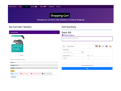 Book-Berries Cart Page add to cart books books app bookshop bookstore cart page credit card delivery delivery service e book ecommerce payment ui design website website design websites