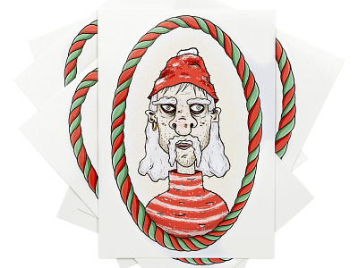 Creepy Santa - postcards character characterdesign comic creepy illustration iradorn postcard postcrossing poster art procreate santa