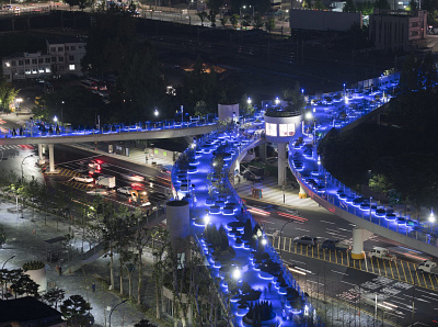 Lighting design for Seoullo 7017 (The Skygarden, Seoul, Korea) architecture city cityscape digital lighting korea led lighting design seoul