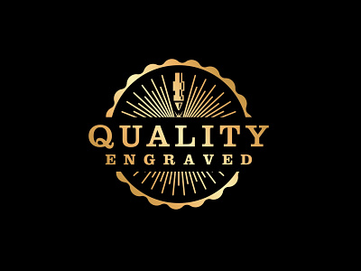 Quality Engraved branding graphic design illustration logo vector