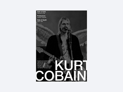 Poster in Swiss typography/Постер в швейцарской типографике dave grohl design krist novoselic kurt cobain nirvana poster swiss typography typography ui